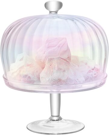 Скляна підставка з кришкою LSA International Pearl, Ø27 см, перламутрова