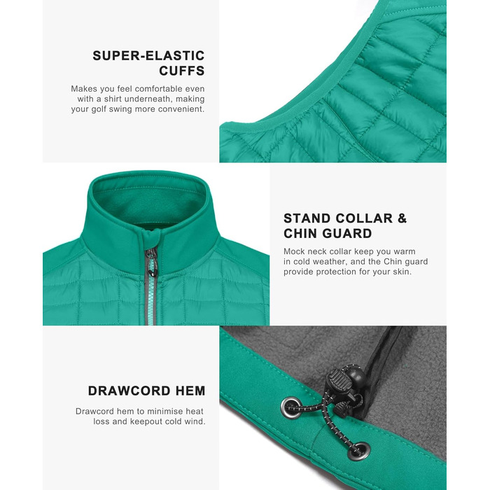 Жіноча тепла куртка Little Donkey Andy Puffer з водовідштовхувальним покриттям для активного відпочинку, хайкінгу та бігу (S, Зелений)