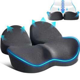 Подушка для сидіння SkyNY на офісне крісло: Memory Foam, для кукси, Sciatica, ергономічна, знімає тиск, для болю в сідниці та кукси