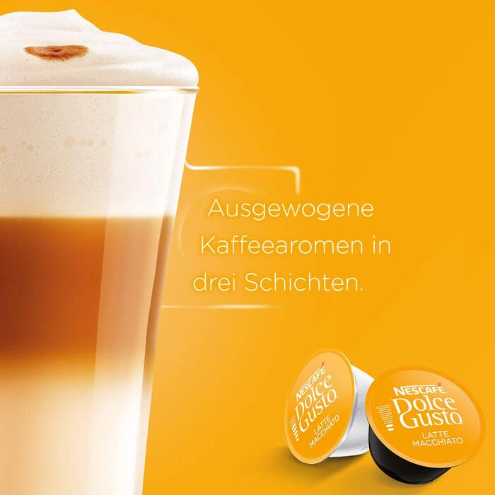 Кавові капсули Nescafé Dolce Gusto Latte Macchiato, середній обсмал, набір 45 порцій (3 упаковки по 15 капсул)