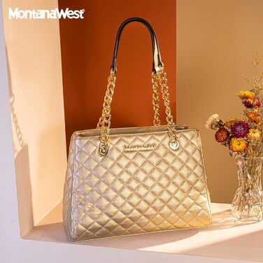 Сумка жіноча Montana West середнього розміру на ланцюжку, Hobo сумка-тоут (Золота)