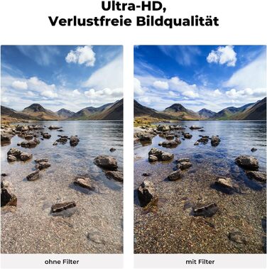 Набір фільтрів K&F Concept Nano X-Serie 58mm: поляризаційний фільтр, UV-фільтр, кришки об'єктива (2 шт.), серветки для чищення (3 шт.)