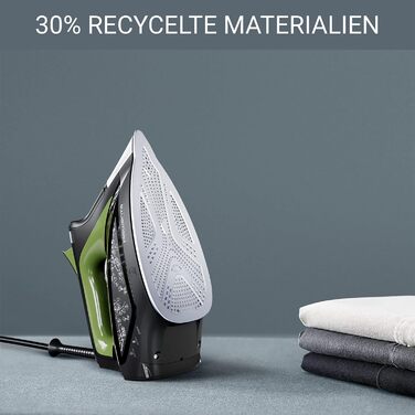 Праска Rowenta Eco Intelligence з постійною подачею пари, 2500 Вт, 45 г/хв, 180 г/хв, підошва Laser, чорний/зелений, DW6330