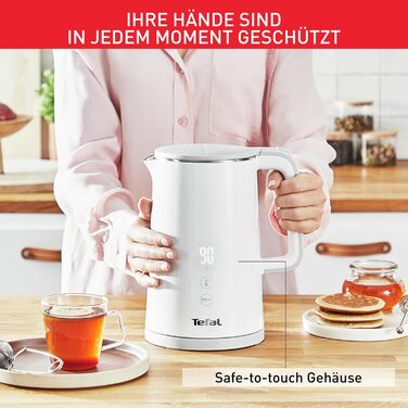 Електричний чайник Tefal Includeo KI5338, 1.5 л, 2400 Вт, білий — з протиковзаючою ручкою та знімним фільтром