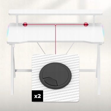 Ігровий стіл Hero 1.9 RGB, Білий