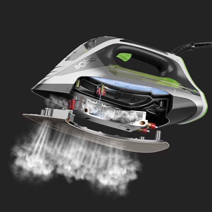 Праска з парогенератором Solac CVG9512 Intelligent Evolution Sensor, 2800 Вт, сірий колір, з технологією сенсорів, видаляє віруси та бактерії, ECO та Turbo режими