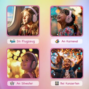 Надійний дитячий навушник-захисник для вух | Перевірений захист від шуму та гулу | Ідеально для свят, вечірок, повсякденного використання, спорту та музичних подій | Рожевий