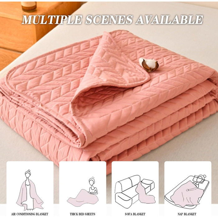 Cozy, warm quilted blanket, 230 x 250 cm, soft, woven throw blanket for bed, couch, and chair, comfortable blanket, perfect for home decor and winter warmth