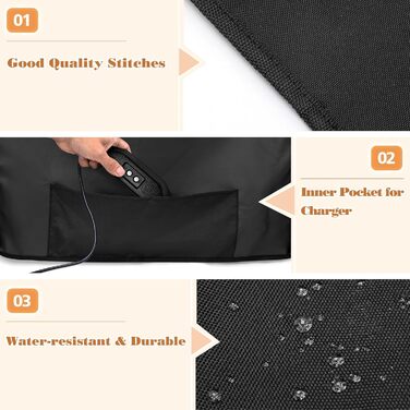 HODRANT Portable Grill Cover Compatible with Ninja OG701 OG751 OG700 Series Woodfire Grill, Grill Carry Bag with Handle and Inner Pocket, Grill Accessory Bag for Outdoors, Cover Only