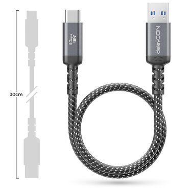 Кабель USB-A на USB-C deleyCON 1.5м, USB 3.0 (5Gbps), для смартфонів, планшетів, ноутбуків, камер, HDD, SSD