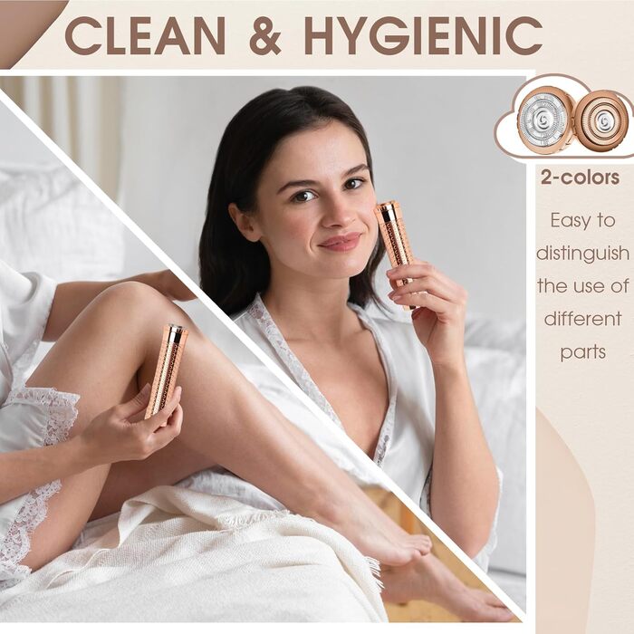 Електричний пристрій для видалення волосся для жінок, бездротовий епілятор, безболісний депілятор для губ, рук, обличчя, пушок (блакитний)