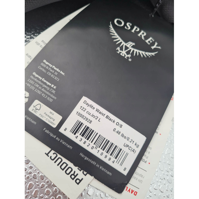 Поясна сумка Osprey Daylite Waist, чорна, універсальний розмір