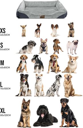 Ліжко для собак з високим бортиком - м'яке, зручне, для малих, середніх та великих собак. Розміри: 80x120, 70x100, 60x80, 40x50 см. Колір: сірий