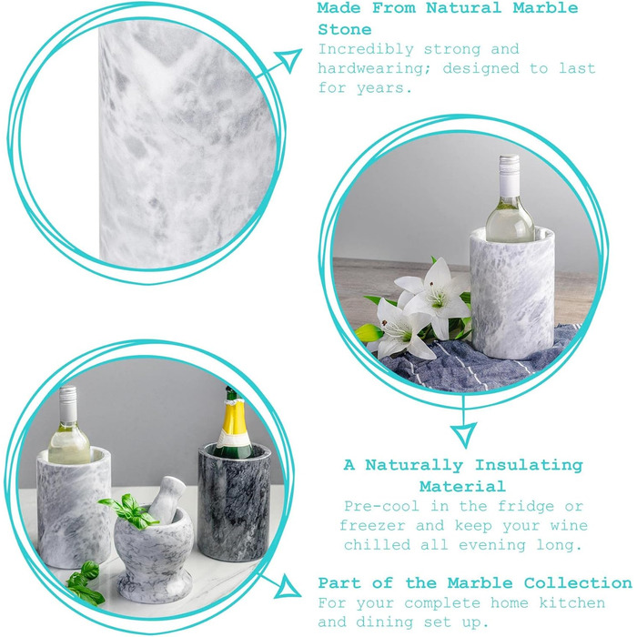 Охолоджувач для вина Argon Tableware Marmor - 13 см, чорний