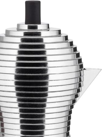 Еспресо-машина Alessi Pulcina, 6 чашок, алюміній, чорний, 8.3 x 10.5 x 35 см