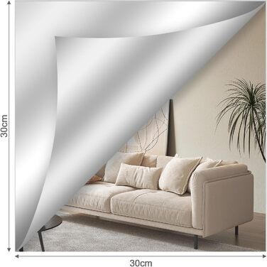 Дзеркальні плитки на клейкій основі 30x30 см - 4 шт. (Акрил) для стін, шаф, спальні та вітальні
