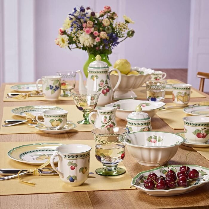 Villeroy & Boch French Garden Fleurence Sugar Bowl, Premium Porcelain, White/Colorful 10-2281-0930 0.20 L