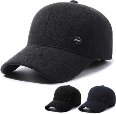 Кепка YAMEE для чоловіків на зиму з відкидними навушниками, тепла бейсболка, універсальний розмір (2361*Сірий)