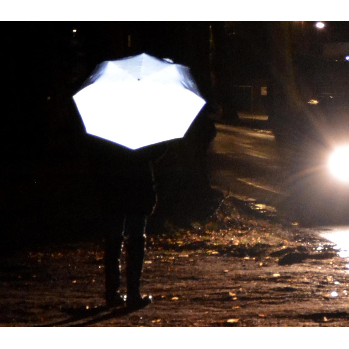 iX-brella Fiberglass Automatic Umbrella with Wetprint Raindrops - Color Changing & Reflective