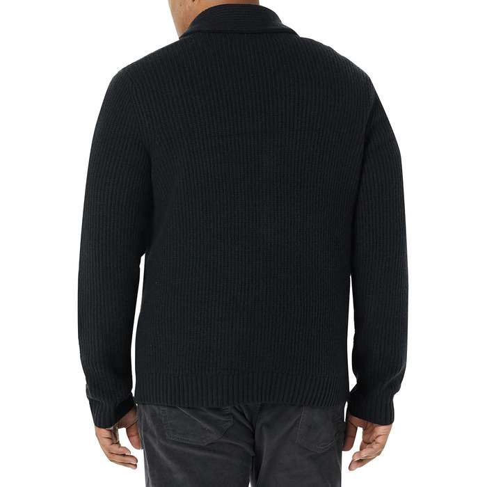 Кардиган чоловічий з коміром-шарфом Amazon Essentials, довгі рукави, чорний