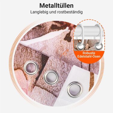 Штора для душу 240x200 см з квітами, поліестер, антигрибкова, водовідштовхувальна, з утяжеленим краєм, з кільцями (коричнева)