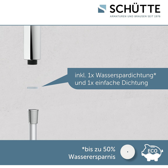 SCHÜTTE Hand Shower SAMOA RAIN | Jet Stream Technology | Showerhead with over 300 nozzles | 3 adjustable spray patterns | Anti-limescale showerhead for the shower | White