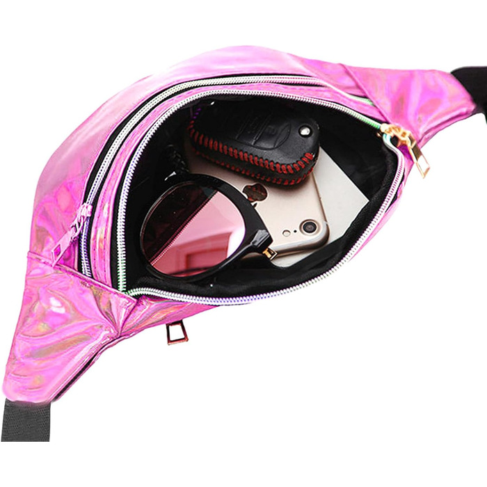 Стильна поясна сумка-фенні-пак AYNKH з трьома відділеннями, водонепроникна, унісекс (ясний рожевий)