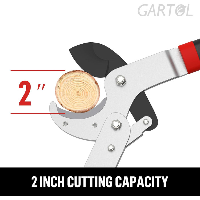 Секатор-амбас GARTOL 73 см з комбінованим механізмом, для гілок до 5,1 см, міцний садовий інструмент із ергономічними нековзкими ручками