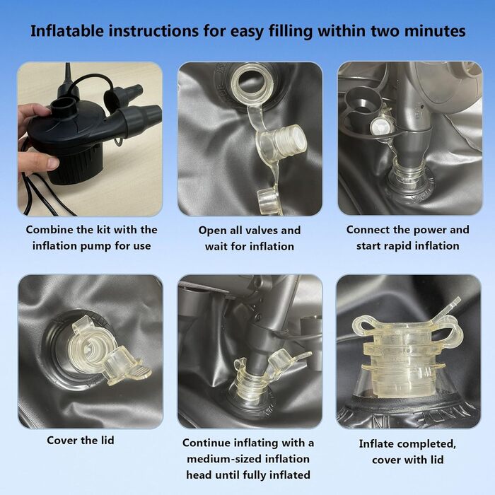 Надувний матрац для автомобіля SUV: для кемпінгу, подорожей, надувний матрац для багажника/заднього сидіння, сірий колір