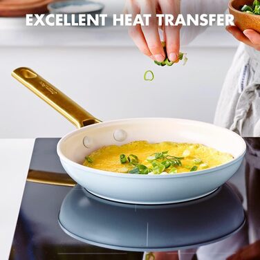 Набір сковорідок GreenPan Reserve з керамічним покриттям, 20 та 26 см, світло-блакитний, без PFAS, індукційні, для духовки, подарунок на День Матері