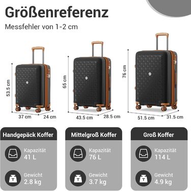 Чорний/коричневий великий валіза-ролкер з розширюваною конструкцією, TSA-замком та тримачем для напоїв (Polypropylen)