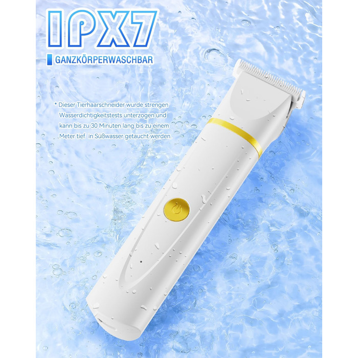 Машинка для стрижки собак і котів Leise, акумуляторна, 7000 об/хв, 4 насадки для догляду за лапами, очима, вухами, обличчям та тілом