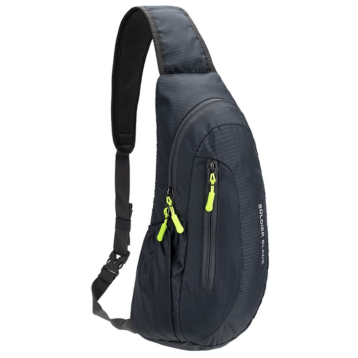 Водонепроникна нагрудна сумка-рюкзак з нейлону Gisdanchz для спорту та подорожей (сіра, 41x21x10 см)