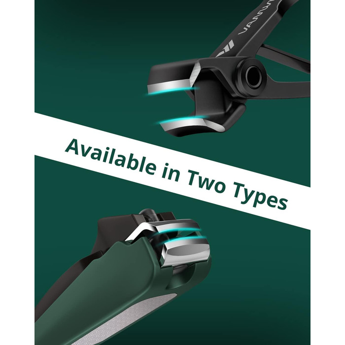 Набір з 2 шт. кусачок для нігтів: професійні, з нержавіючої сталі, для товстих нігтів, з контейнером для сміття. Підходить для нігтів на руках та ногах.