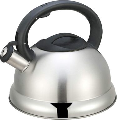 Камберг – чайник/заварник 3 літри – нержавіюча сталь – ергономічна ручка – для всіх типів плит, включаючи індукційну, сірий (Classic)