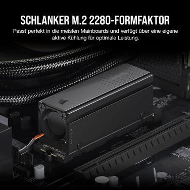 SSD Corsair MP700 PRO 2TB M.2 PCIe Gen5 x4 NVMe 2.0 - Швидкість до 11700 MB/s, TLC NAND, з кулером, чорний