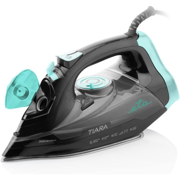 ETA Steam Iron Tiara 2 2600 W with Eloxium Soleplate, Self-Cleaning, Anti-Calc, Iron with Automatic Shut-off