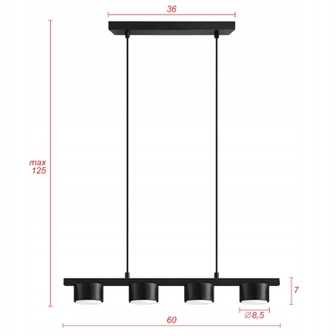 Стеля LED-світильник LEDLUX на 4 цоколі GX53