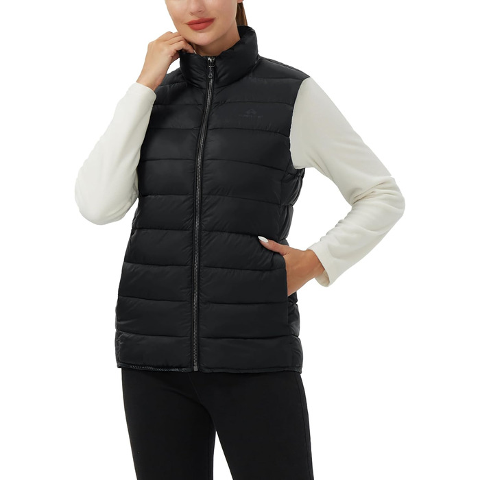 Жіноча степкова жилетка Pioneer Camp - тепла зимова жилетка без рукавів з блискавкою та кишенями, чорна, розмір S