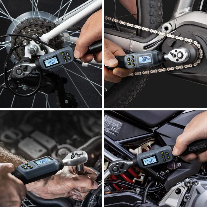 Цифровий шуруповерт з моментом обертання GROWNEER, 2.66-53.1 In-lbs/ 1/4'' Drive, 1.5-30 Nm, з індикатором крутного моменту, звуковим сигналом та LED-дисплеєм, 27 в 1