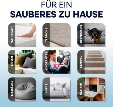 CLEANmaxx Професійний пароочисник для меблів та килимів Pro Steam | 3-в-1: для меблів, точкове чищення, прання | Ефективний видалення плям гарячою водою та парою для килимів, авто, диванів (Чорний з шампунем, Pro 400W)