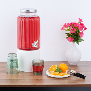 Relaxdays Drink Dispenser, Ribbed Design
