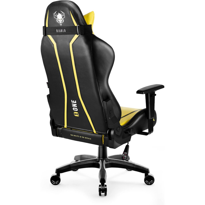 Ігрове крісло Diablo X-One 2.0 Electric Yellow L, ергономічне, регульовані підлокітники, подушки для шиї та попереку