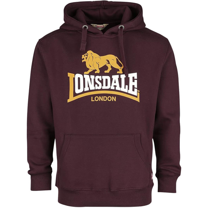 Світшот Lonsdale London Thurning для чоловіків Бордовий, Базовий, Casual, Streetwear