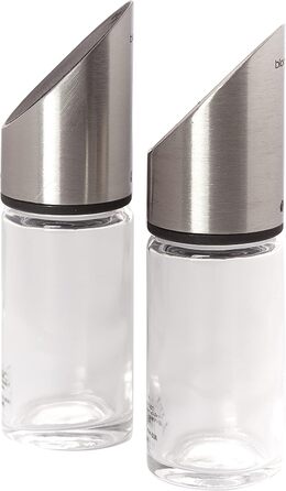 Набір для солі та перцю Blomus LIVO з скла та нержавіючої сталі, 2 шт., точне дозування, преміум-якість (11,5 x 3,5 см)