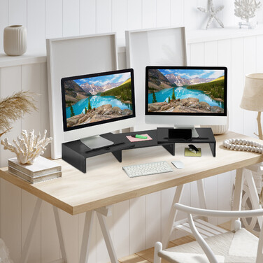 Relaxdays Monitor Stand for 2 Monitors
