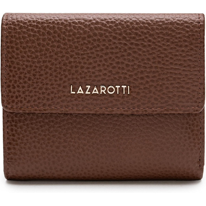 Жіночий шкіряний гаманець Lazarotti Bologna середнього розміру з RFID-захистом, кнопкою, 8 відділеннями для карток і монетницею, 12x10x3 см