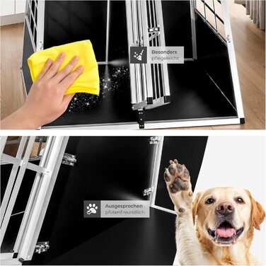 Транспортна переноска для собак tectake® Double XL - переноска для 2 собак, алюміній, 97 x 90 x 69,5 см