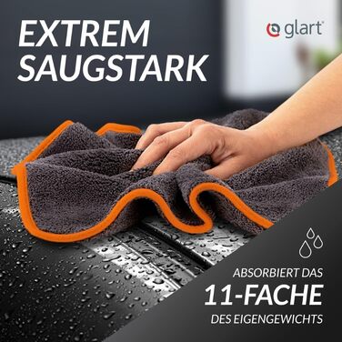 Мікрофібра для автомобіля Glart 443TPO4, набір 12 шт, 40x40 см, 600 GSM, серветки для полірування та чищення авто