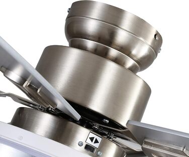 Стеляний вентилятор FINXIN з LED-лампою 132/122 см для спальні, вітальні, їдальні. В комплекті: мотор, пульт керування. (132 см, 5 лопатей) (Брашований нікель, 122 см, 4 лопаті)